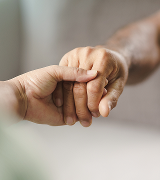 two hands touching
