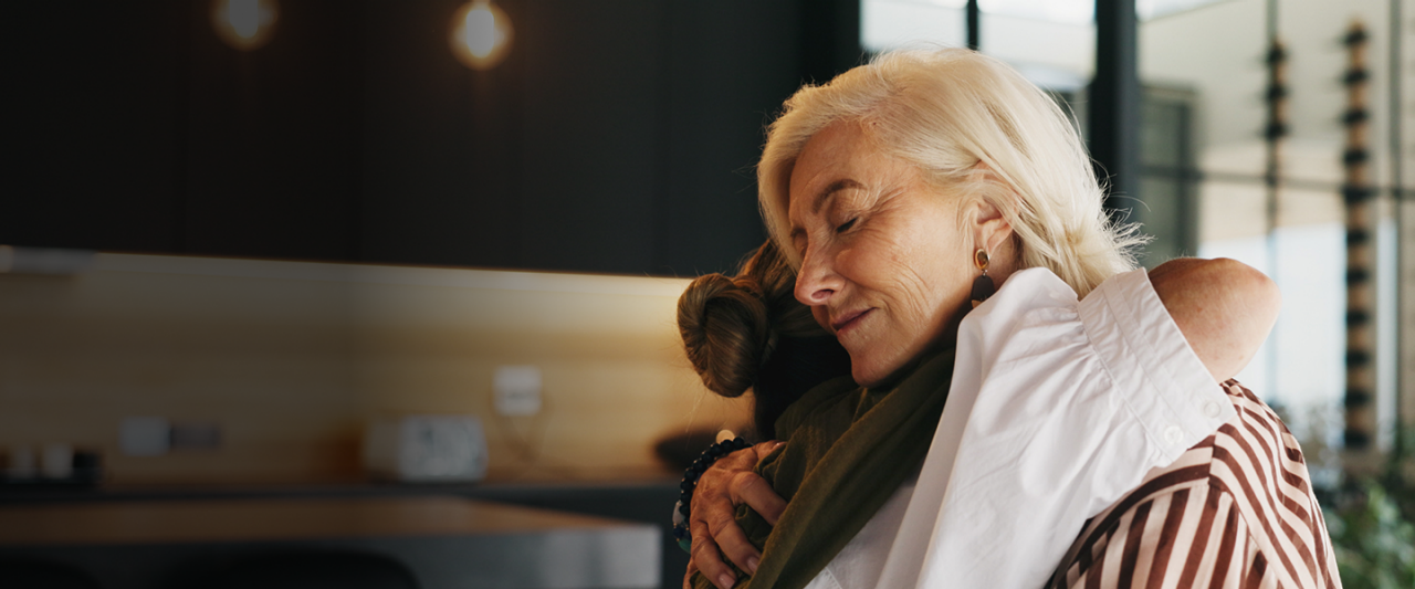 two women hugging