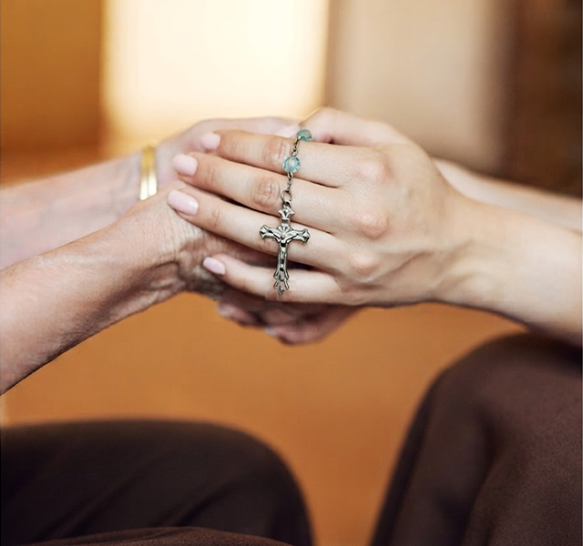 two hands touching
