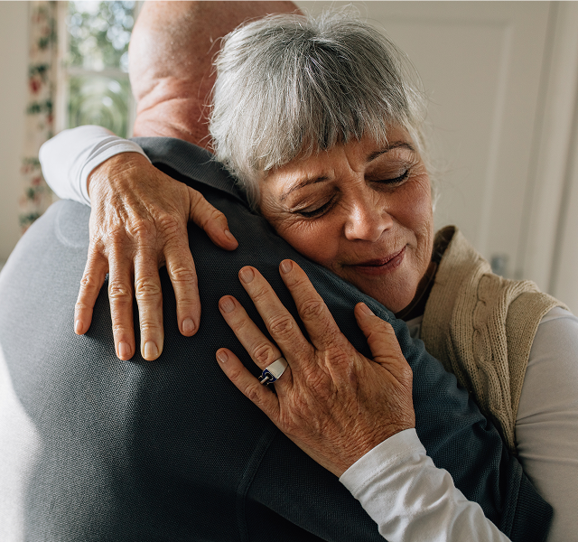 two people hugging