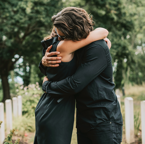 two people hugging